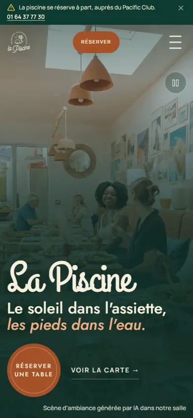 Le site La Piscine sur un smartphone