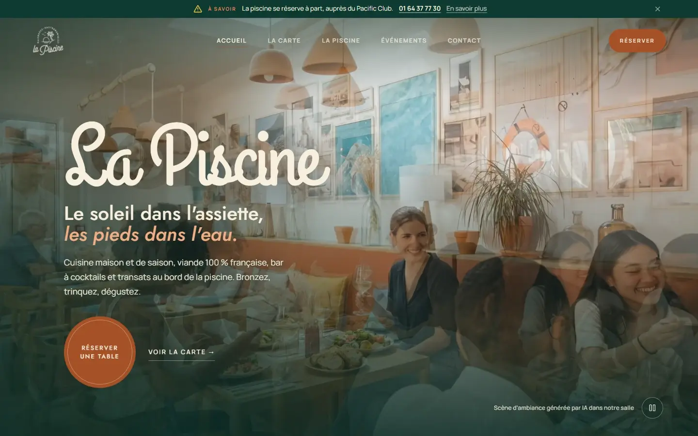 Le site La Piscine sur un écran d’ordinateur